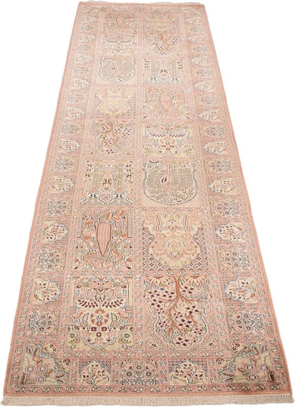 Indien Orientteppich 98 × 365 cm, Seide, handgeknüpft exklusiv