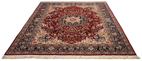 Isfahan Orientteppich 248 × 335 cm, Schurwolle-Seide, handgeknüpft
