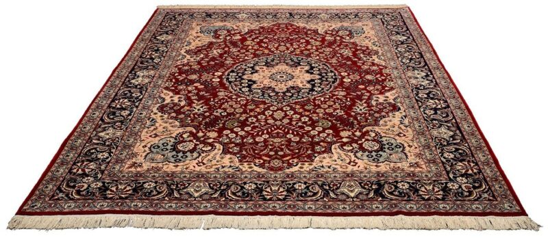 Isfahan Orientteppich 248 × 335 cm, Schurwolle-Seide, handgeknüpft
