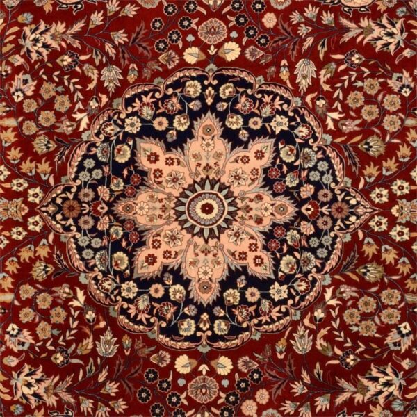Isfahan Orientteppich 248 × 335 cm, Schurwolle-Seide, handgeknüpft