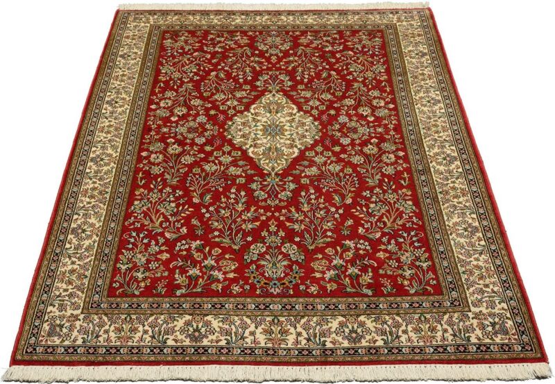 Kaschmir Orientteppich 125 × 201 cm, Seide, handgeknüpft