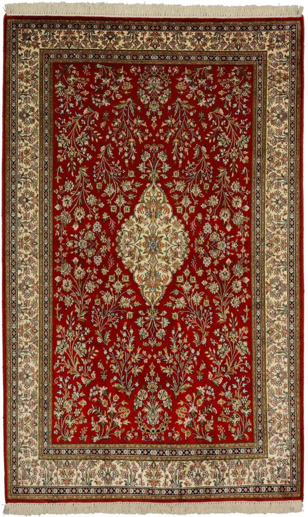 Kaschmir Orientteppich 125 × 201 cm, Seide, handgeknüpft