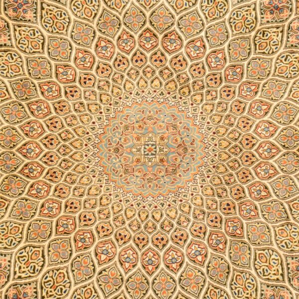 Kaschmir Orientteppich 129 × 279 cm, Seide, handgeknüpft
