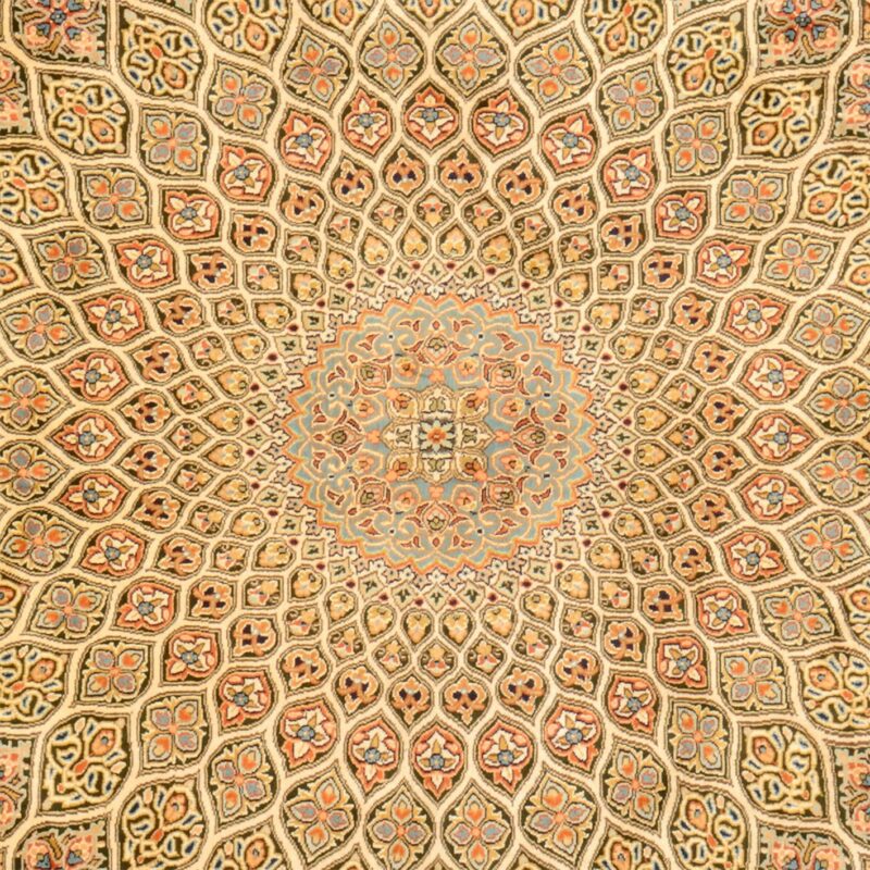 Kaschmir Orientteppich 129 × 279 cm, Seide, handgeknüpft