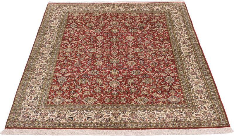 Kaschmir Orientteppich 156 × 217 cm, Seide, handgeknüpft