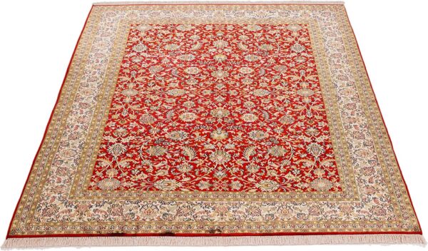 Kaschmir Orientteppich 156 × 217 cm, Seide, handgeknüpft