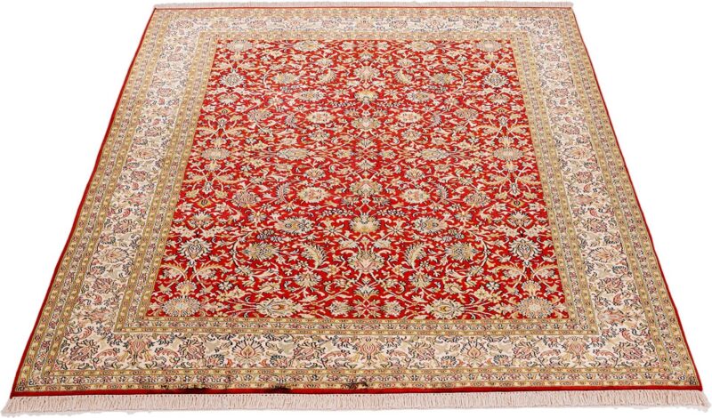 Kaschmir Orientteppich 156 × 217 cm, Seide, handgeknüpft