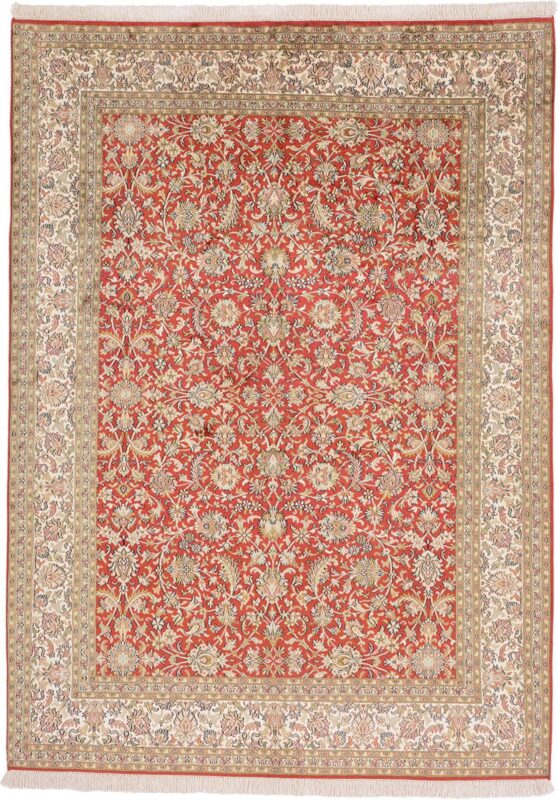 Kaschmir Orientteppich 156 × 217 cm, Seide, handgeknüpft
