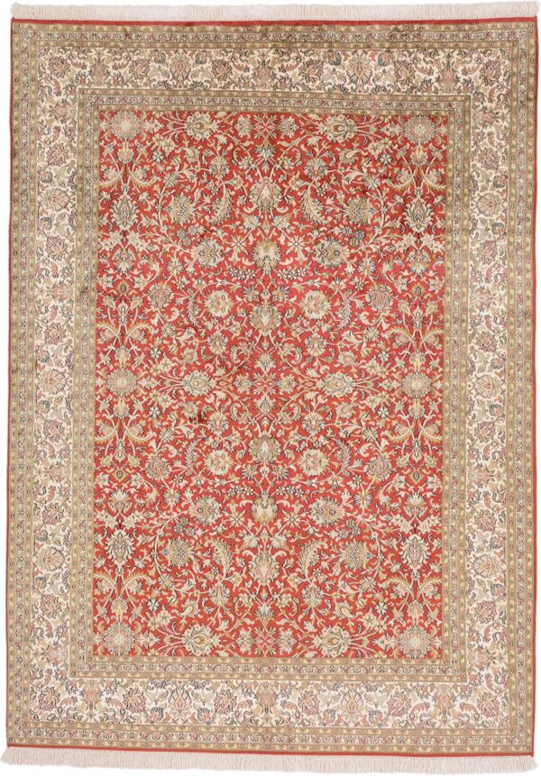 Kaschmir Orientteppich 156 × 217 cm, Seide, handgeknüpft