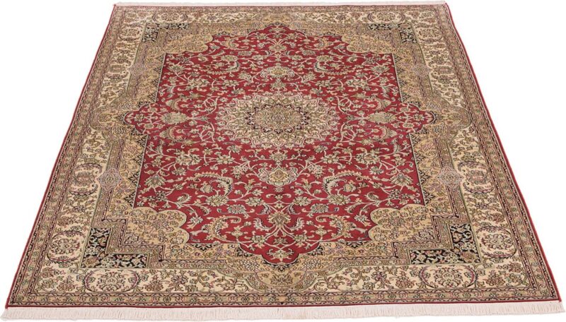 Kaschmir Orientteppich 157 × 212 cm, Seide, handgeknüpft