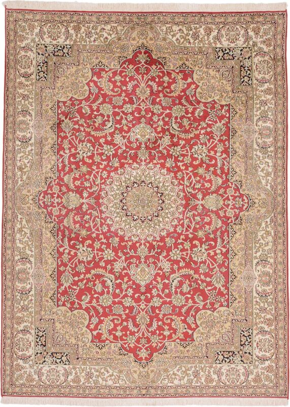 Kaschmir Orientteppich 157 × 212 cm, Seide, handgeknüpft