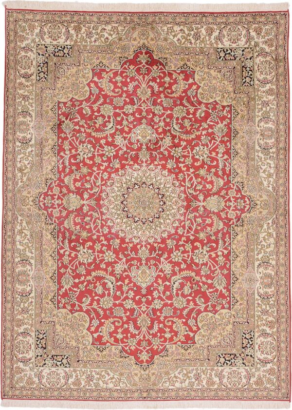 Kaschmir Orientteppich 157 × 212 cm, Seide, handgeknüpft