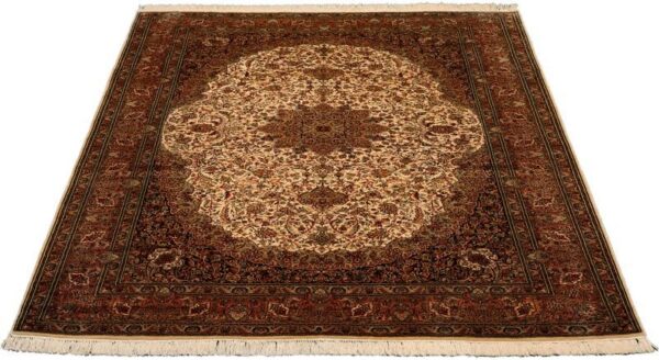 Kaschmir Orientteppich 158 × 219 cm, Seide, handgeknüpft