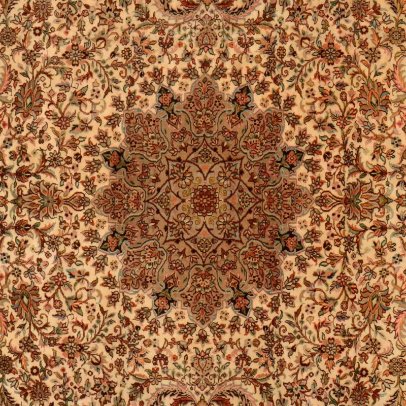 Kaschmir Orientteppich 158 × 219 cm, Seide, handgeknüpft