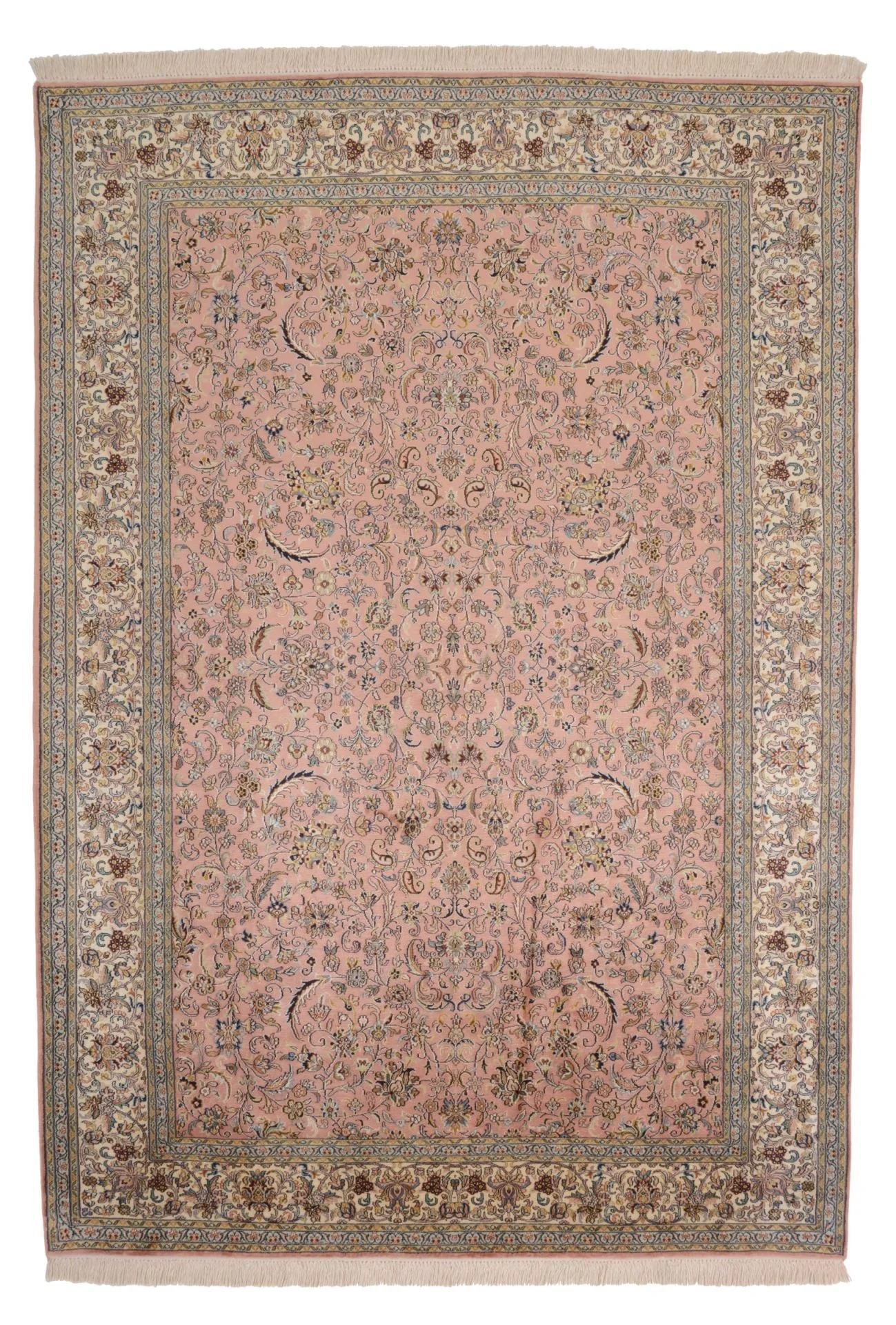 Kaschmir Orientteppich 166 × 243 cm, Seide, handgeknüpft Pastell