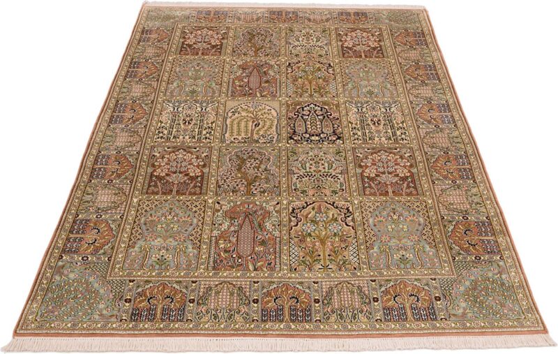 Kaschmir Orientteppich 166 × 261 cm, Seide, handgeknüpft Pastell