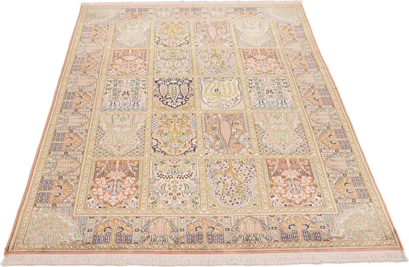 Kaschmir Orientteppich 166 × 261 cm, Seide, handgeknüpft Pastell