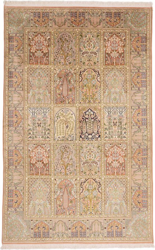 Kaschmir Orientteppich 166 × 261 cm, Seide, handgeknüpft Pastell
