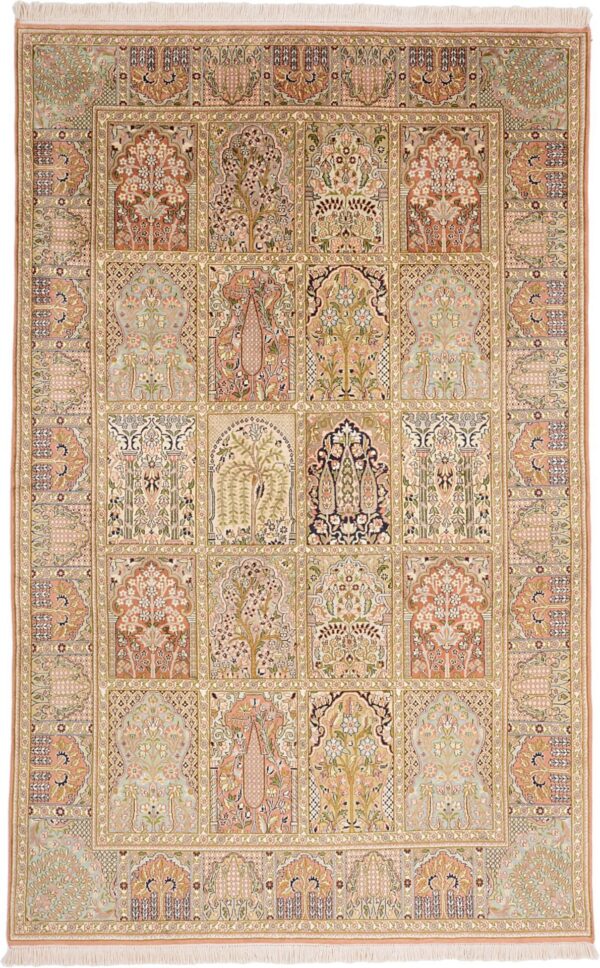 Kaschmir Orientteppich 166 × 261 cm, Seide, handgeknüpft Pastell
