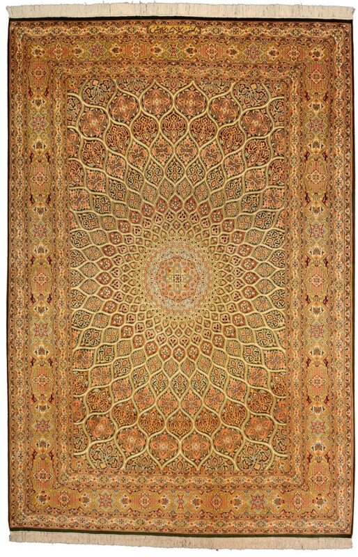 Kaschmir Orientteppich 170 × 257 cm, Seide, handgeknüpft