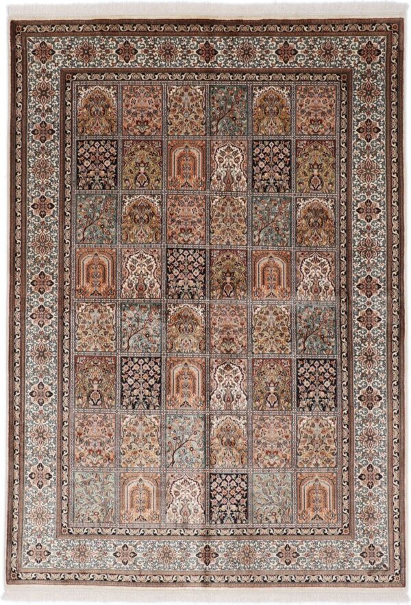 Kaschmir Orientteppich 172 × 246 cm, Seide, handgeknüpft