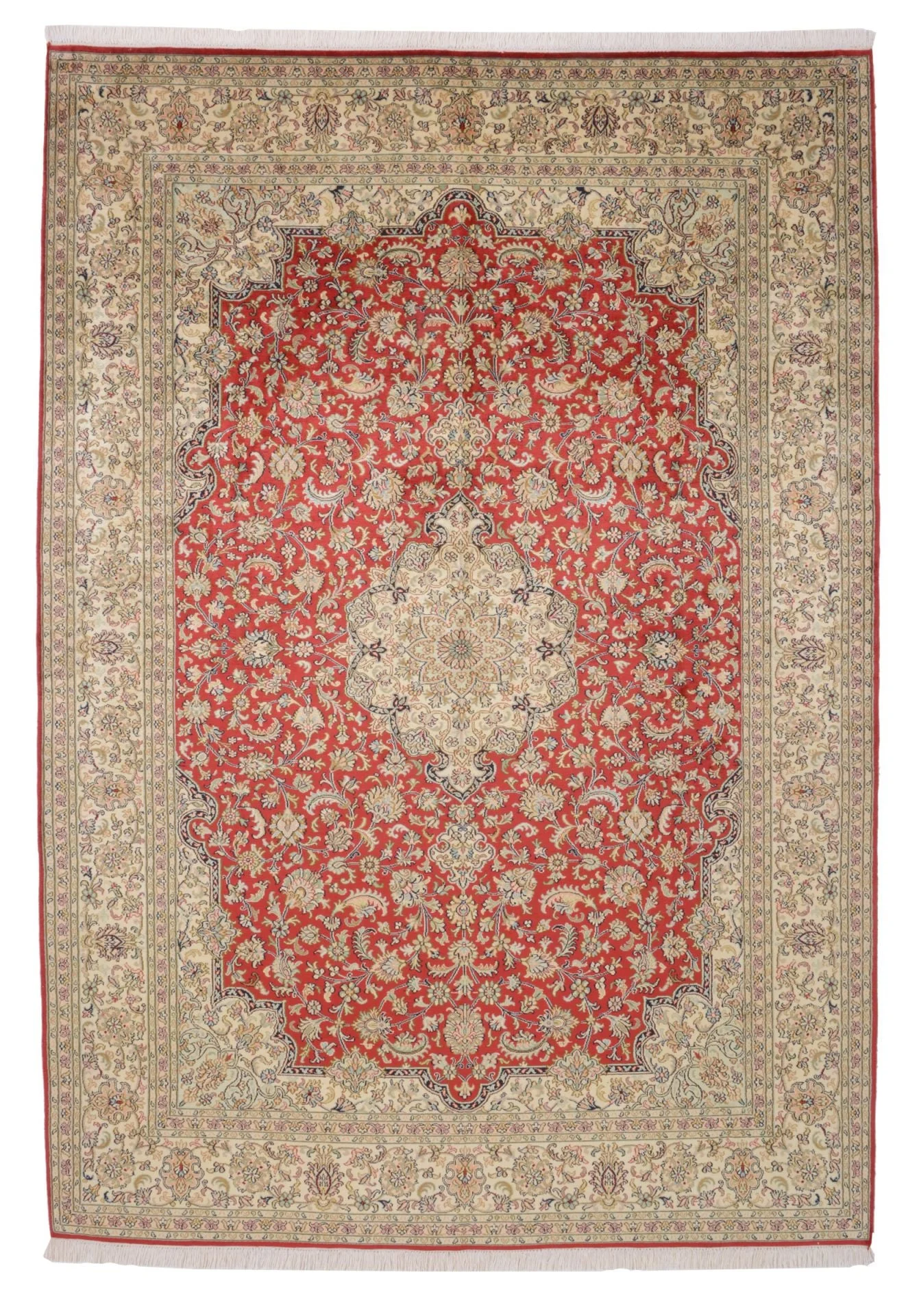 Kaschmir Orientteppich 174 × 250 cm, Seide, handgeknüpft