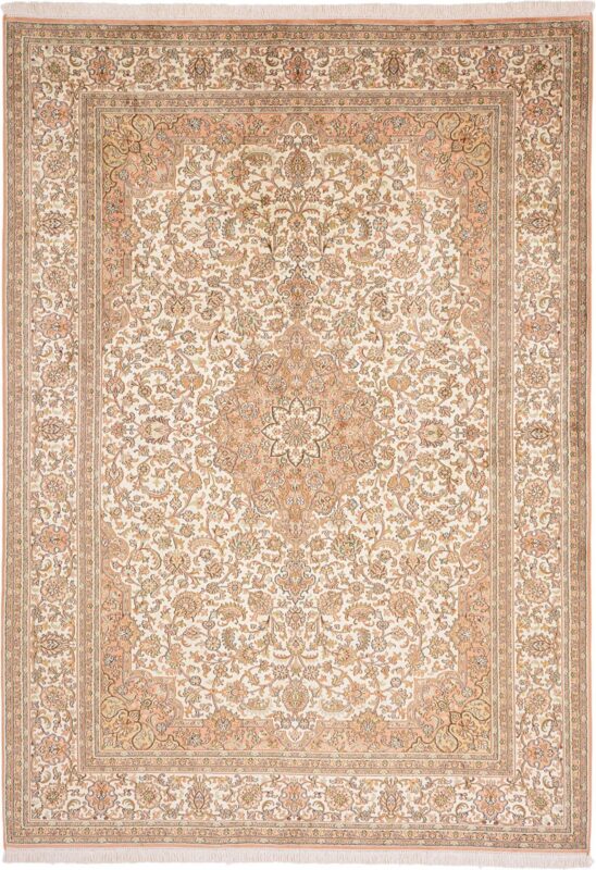 Kaschmir Orientteppich 175 × 246 cm, Seide, handgeknüpft
