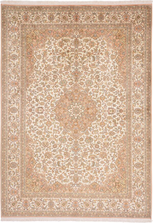 Kaschmir Orientteppich 175 × 246 cm, Seide, handgeknüpft