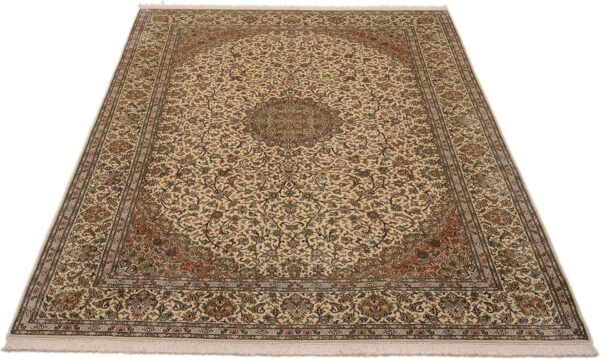 Kaschmir Orientteppich 176 × 252 cm, Seide, handgeknüpft
