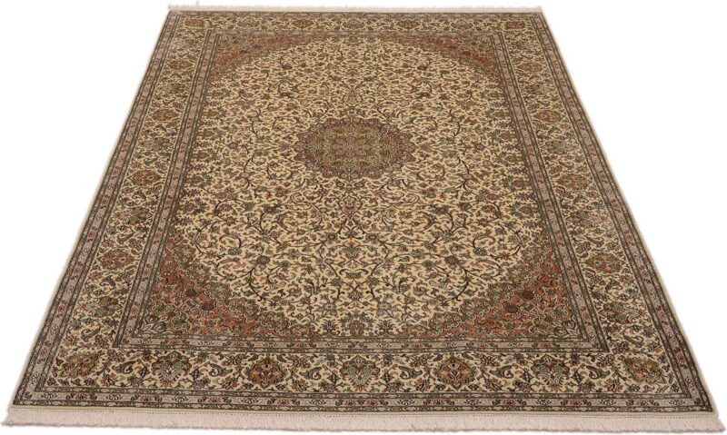 Kaschmir Orientteppich 176 × 252 cm, Seide, handgeknüpft