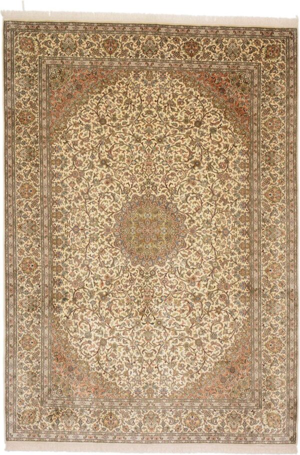Kaschmir Orientteppich 176 × 252 cm, Seide, handgeknüpft