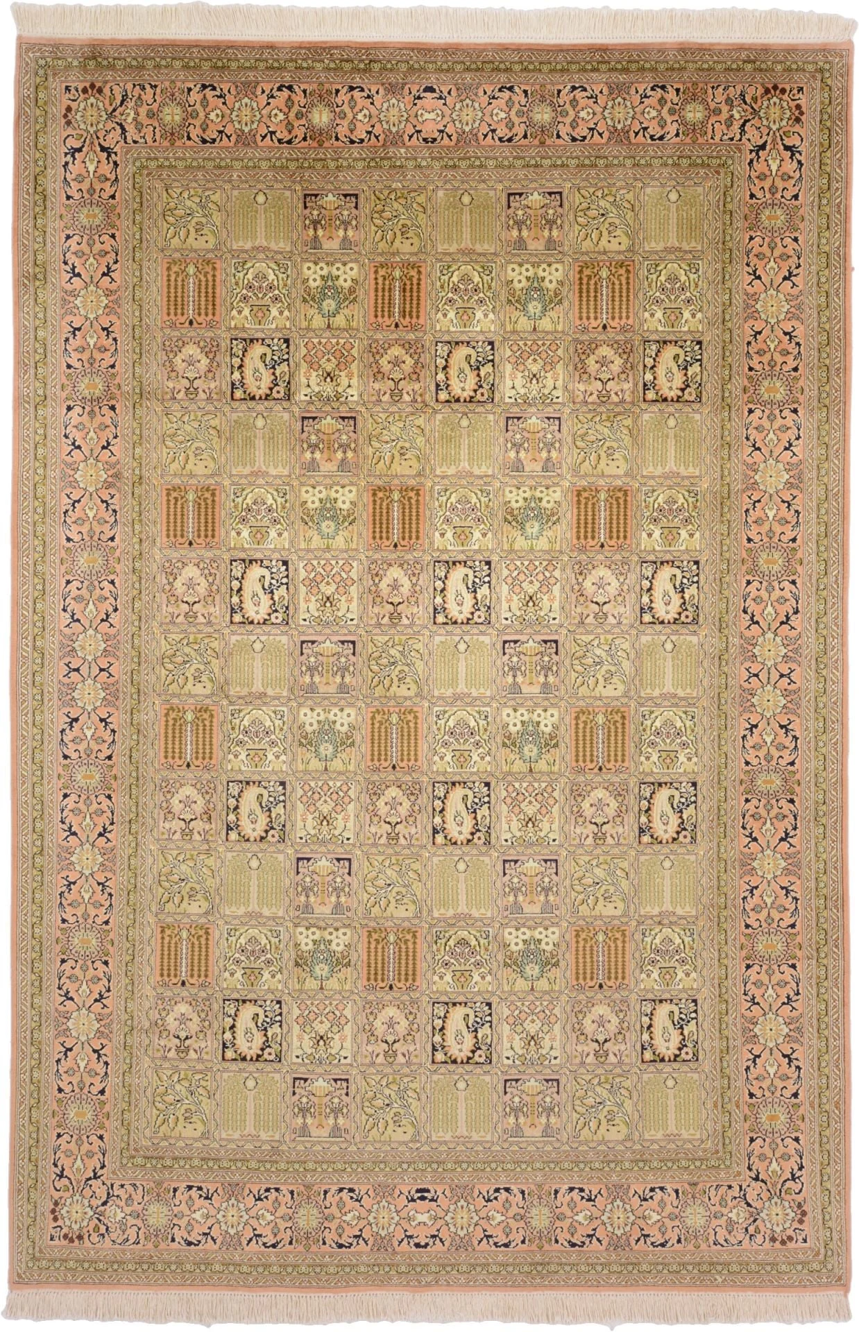 Kaschmir Orientteppich 185 × 275 cm, Seide, handgeknüpft