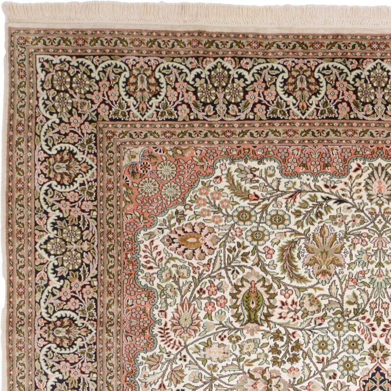 Kaschmir Orientteppich 185 × 276 cm, Seide, handgeknüpft