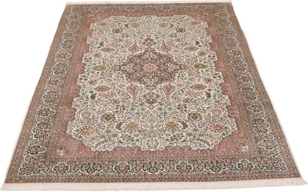 Kaschmir Orientteppich 185 × 276 cm, Seide, handgeknüpft