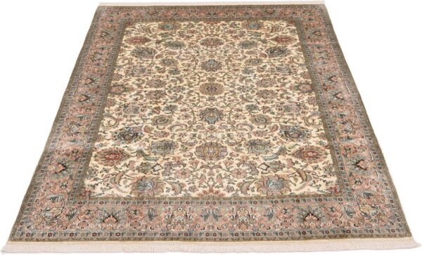 Kaschmir Orientteppich 190 × 276 cm, Seide, handgeknüpft