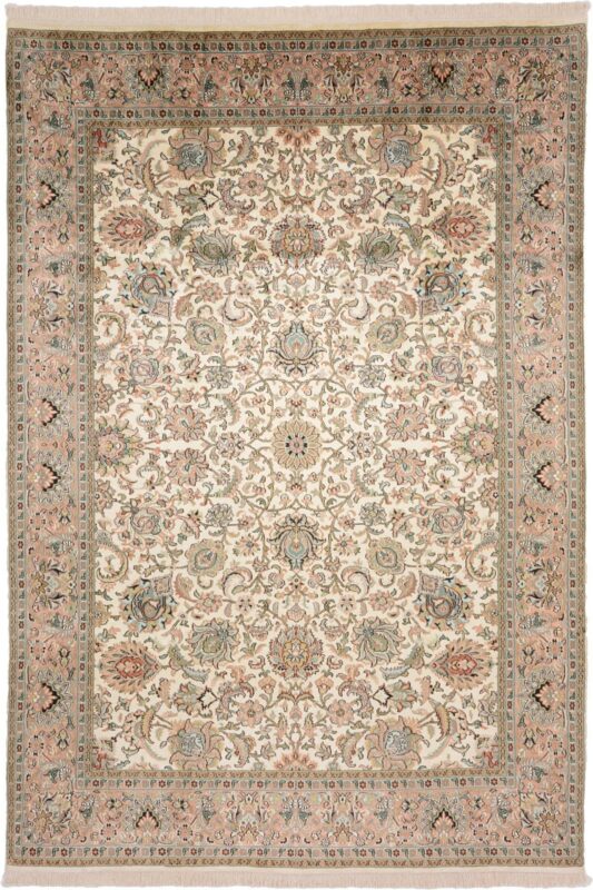 Kaschmir Orientteppich 190 × 276 cm, Seide, handgeknüpft