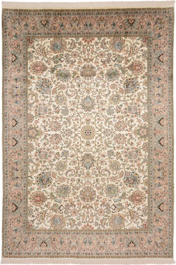 Kaschmir Orientteppich 190 × 276 cm, Seide, handgeknüpft