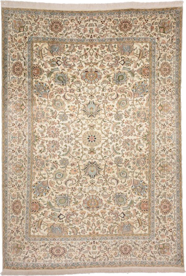 Kaschmir Orientteppich 193 × 276 cm, Seide, handgeknüpft
