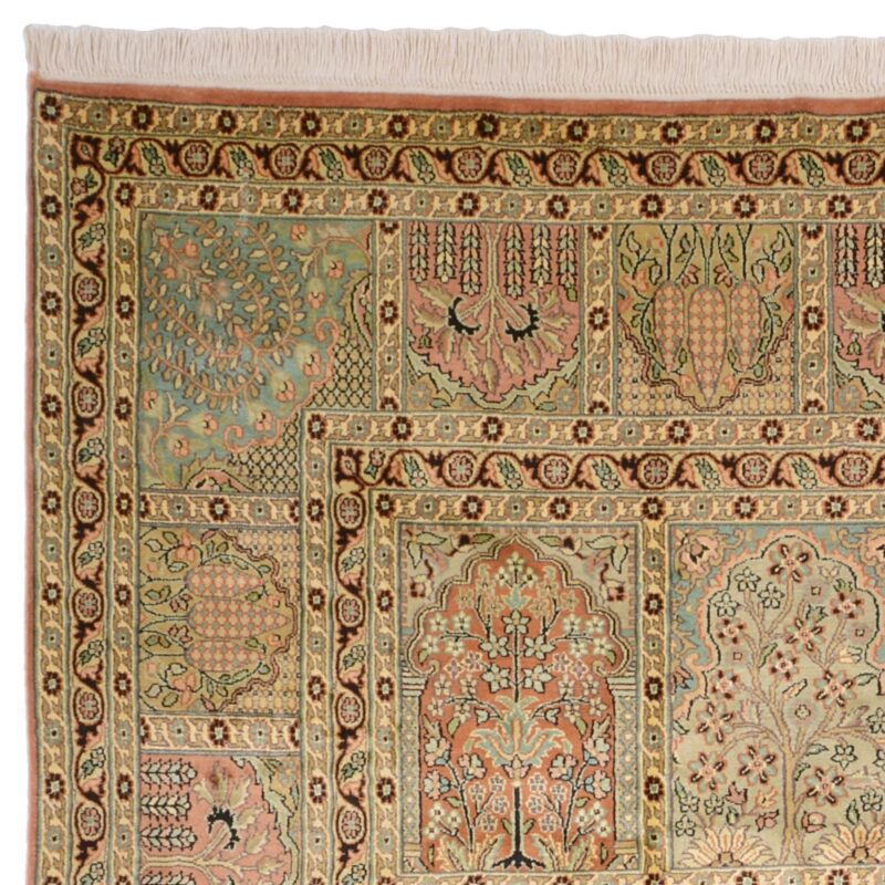 Kaschmir Orientteppich 198 × 287 cm, Seide, handgeknüpft