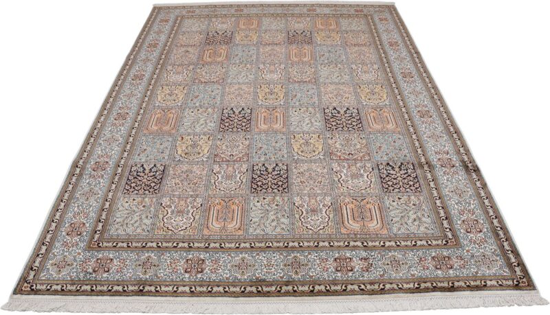 Kaschmir Orientteppich 208 × 297 cm, Seide, handgeknüpft