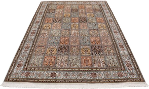Kaschmir Orientteppich 208 × 297 cm, Seide, handgeknüpft