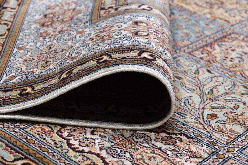 Kaschmir Orientteppich 208 × 297 cm, Seide, handgeknüpft