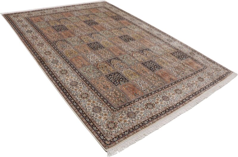 Kaschmir Orientteppich 208 × 307 cm, Seide, handgeknüpft fein