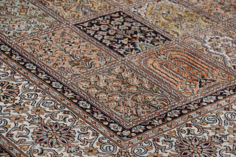 Kaschmir Orientteppich 208 × 307 cm, Seide, handgeknüpft fein