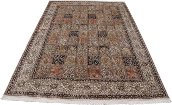Kaschmir Orientteppich 208 × 307 cm, Seide, handgeknüpft fein