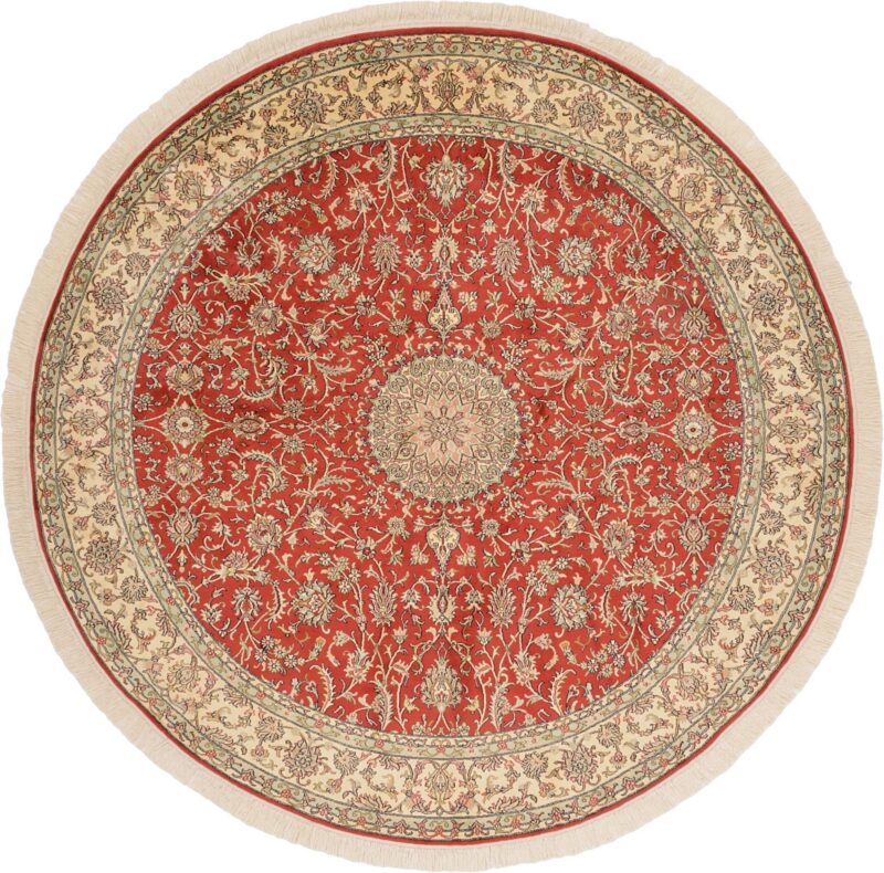 Kaschmir Orientteppich 213 × 213 cm, Seide, handgeknüpft