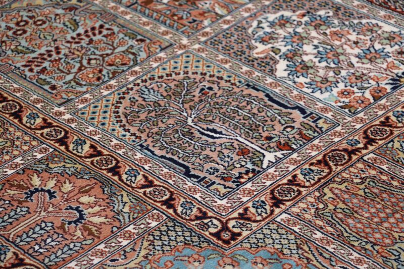Kaschmir Orientteppich 215 × 301 cm, Seide, handgeknüpft