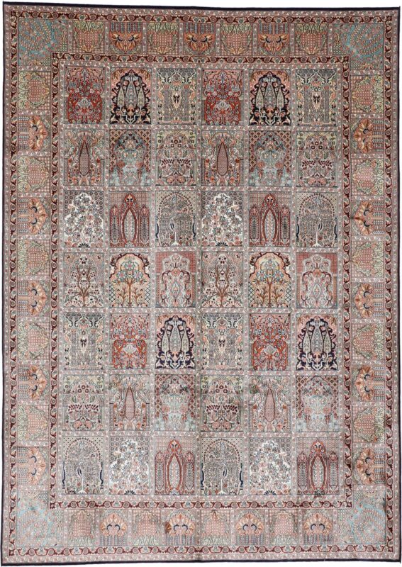 Kaschmir Orientteppich 215 × 301 cm, Seide, handgeknüpft
