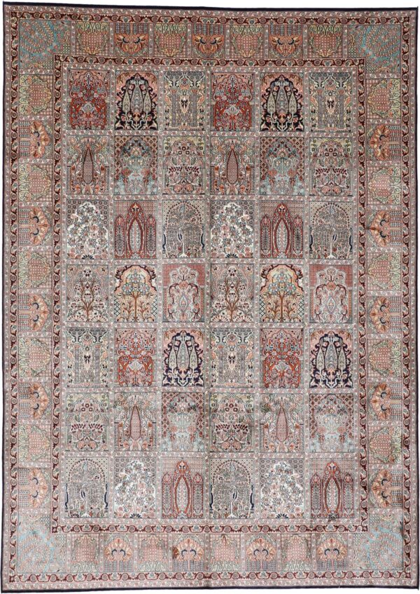 Kaschmir Orientteppich 215 × 301 cm, Seide, handgeknüpft