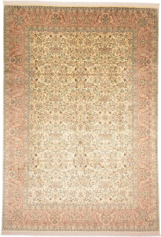 Kaschmir Orientteppich 216 × 313 cm, Seide, handgeknüpft